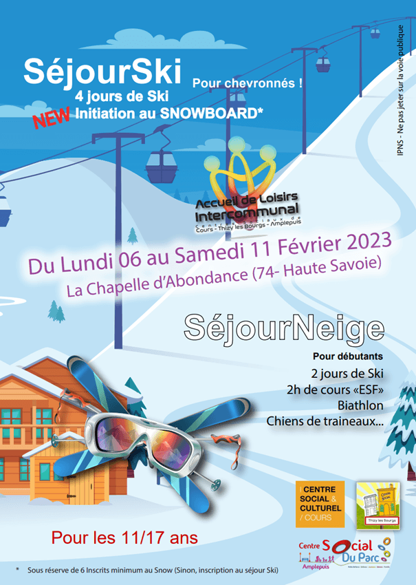 SEJOUR SKI ET NEIGE 11/17 ANS