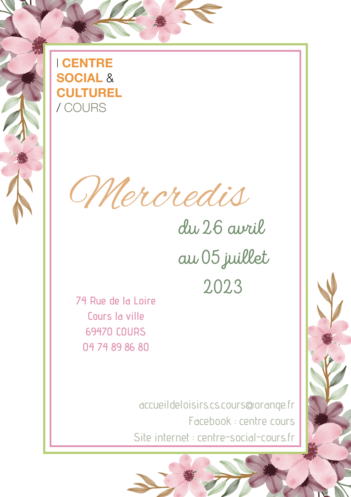 Programmes Mercredis avril – juillet