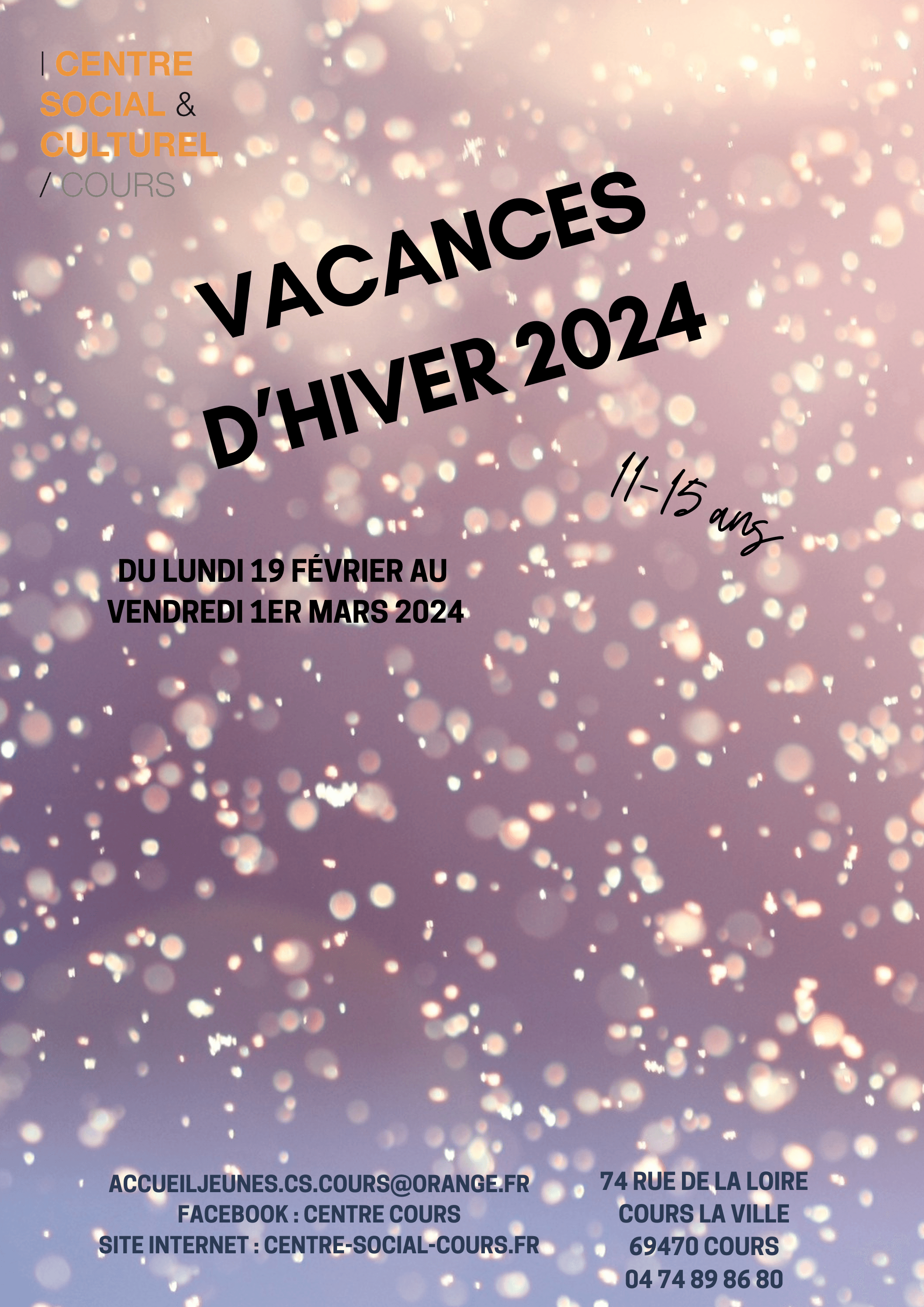 Programmes vacances Hiver 11.15 ans
